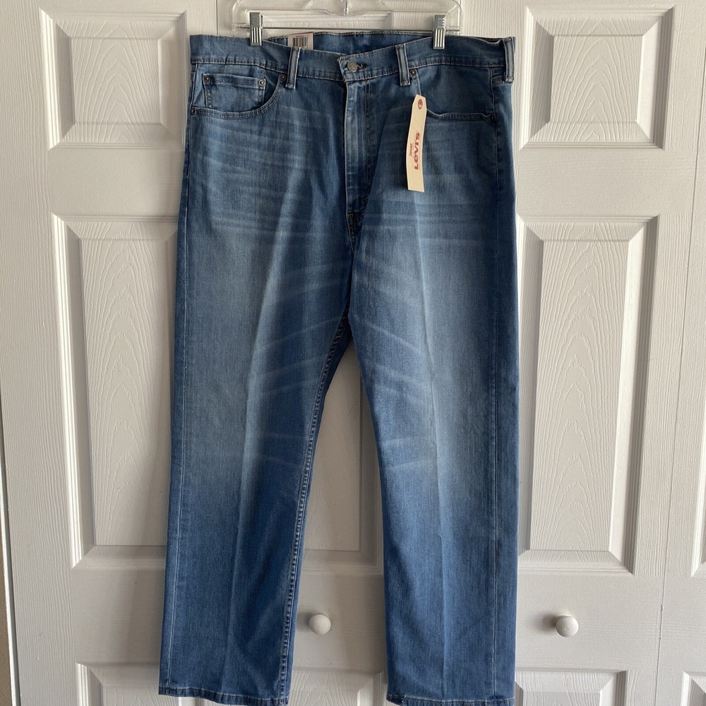 Levi's 505 Regular Straight Mens Size‎ 40x30 Blue Stretch Denim Jeans New